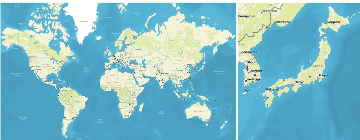 2026年1月時点のAWS認証取得箇所分布